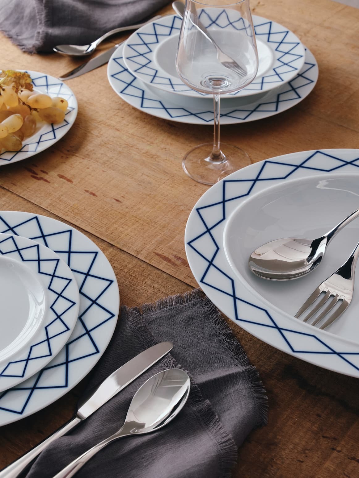 La Bella Tavola and My Beautiful China: decorated white porcelain table set.